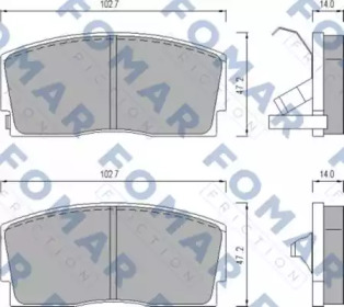 FOMAR FRICTION fo447281 -  Комплект тормозных колодок, дисковый тормоз
